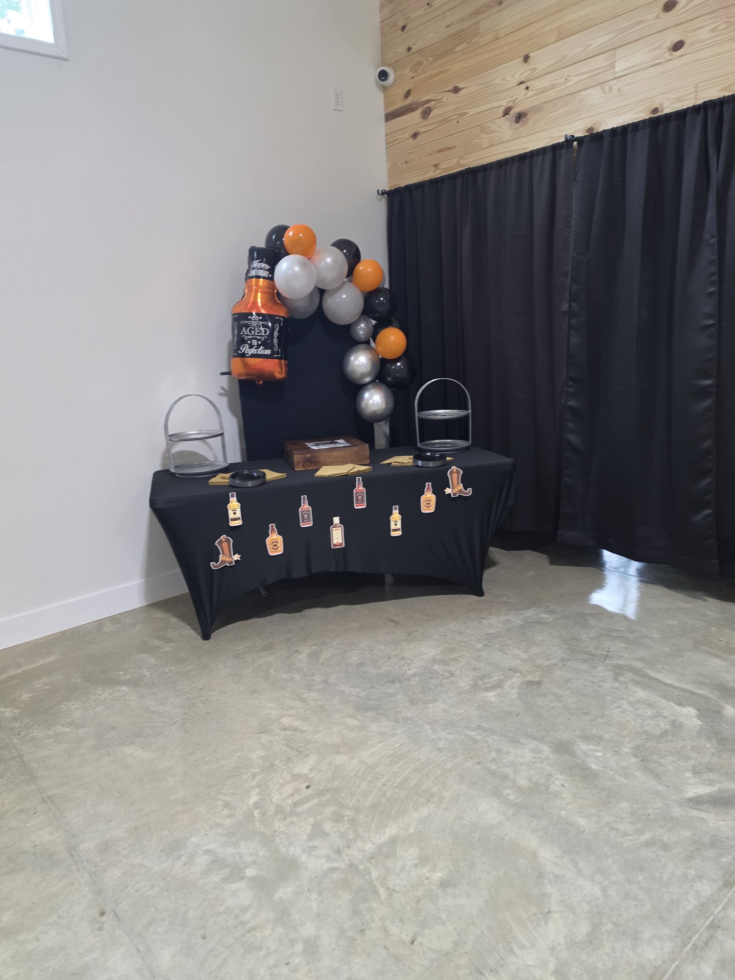 A decorated refreshment station for a private event at The Landing